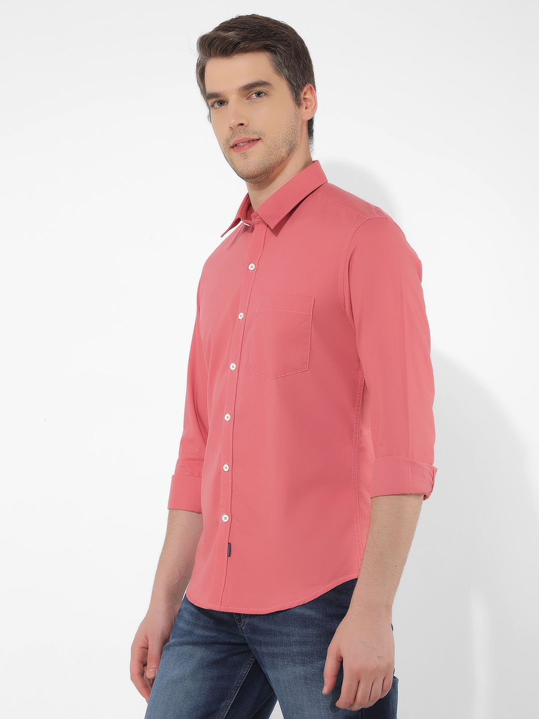 Numero Uno Men Solid Pink Shirt